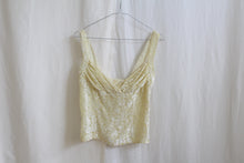 Load image into Gallery viewer, Vintage soft yellow velours top, size XS