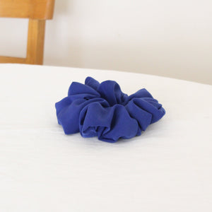 Handmade blue silky scrunchie (medium)