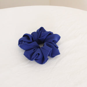 Handmade blue silky scrunchie (small)