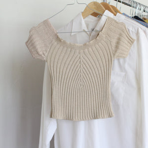 90's sand knitted crop top, size S
