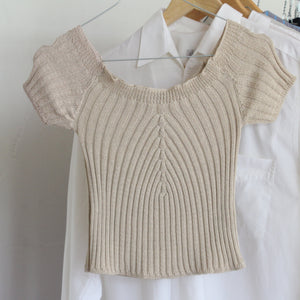90's sand knitted crop top, size S