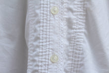 Load image into Gallery viewer, Vintage white cotton blouse with puffy sleeves, size S/M