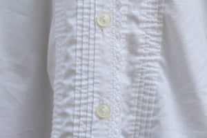 Vintage white cotton blouse with puffy sleeves, size S/M