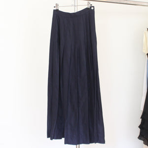 80's dark blue linen Ralph Lauren plissé skirt, size XS