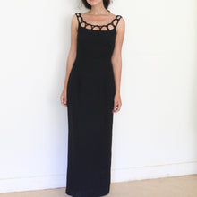Load image into Gallery viewer, Vintage black evening dress, size S/M