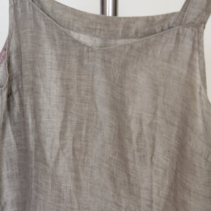 Silver grey silk top, size M