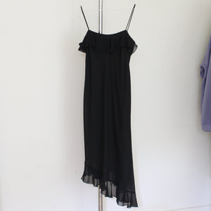 90's assymetrical black coctail dress, size M