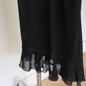 90's assymetrical black coctail dress, size M
