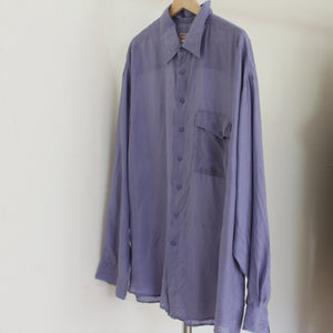 90's lavender blue silk shirt, size XL