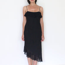 Load image into Gallery viewer, 90&#39;s assymetrical black coctail dress, size M