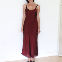 Load image into Gallery viewer, Vintage wine red long slip dress, size M/L