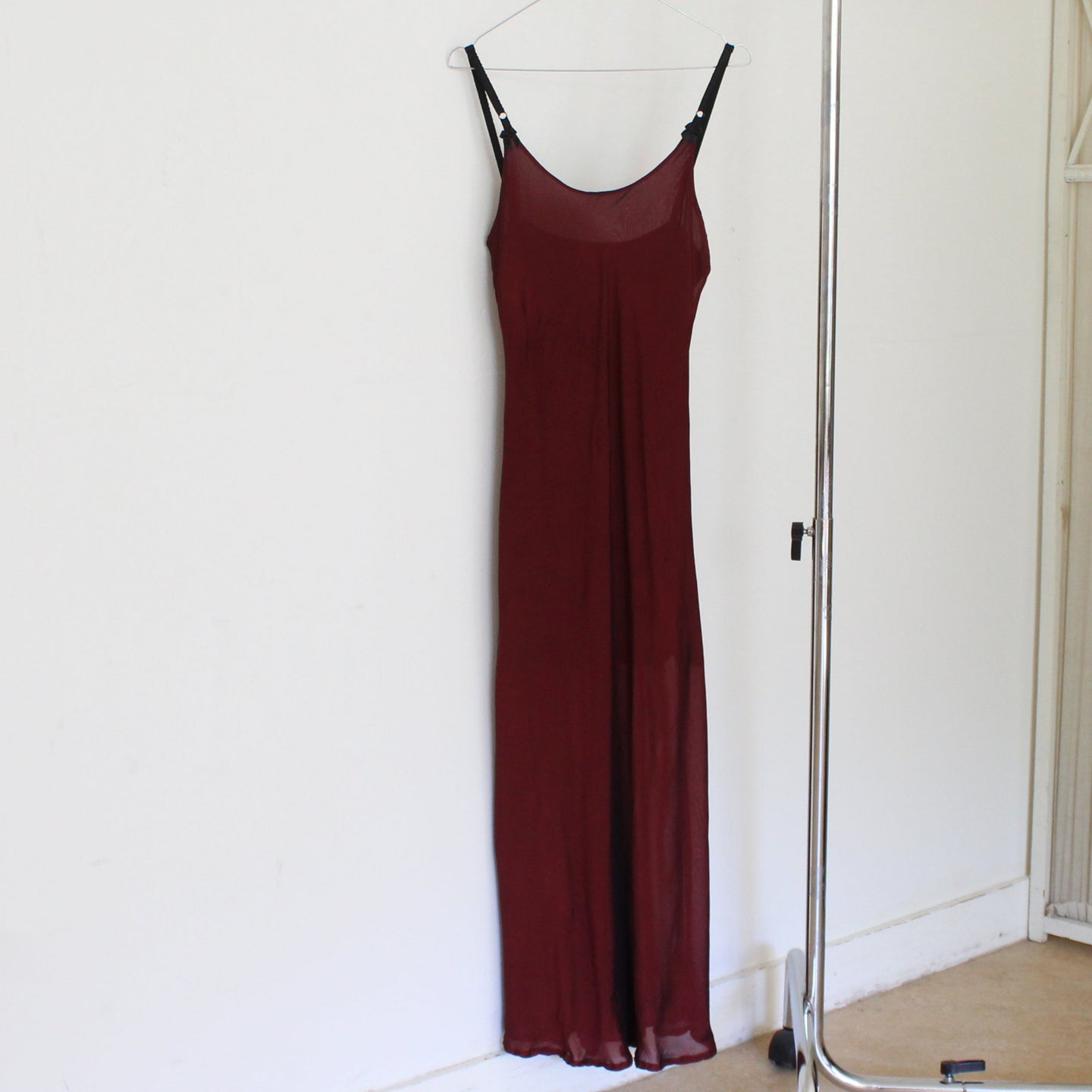 Vintage wine red long slip dress, size M/L