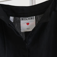 Load image into Gallery viewer, 80&#39;s black linen Moschino skirt, size XS