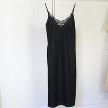 Load image into Gallery viewer, Vintage black linen dress, size S/M