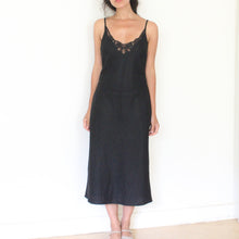 Load image into Gallery viewer, Vintage black linen dress, size S/M