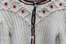 Load image into Gallery viewer, Vintage wool knitted cardigan with puffed shoulders, size XS