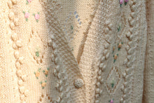 Load image into Gallery viewer, Vintage wool knitted floral cardigan
