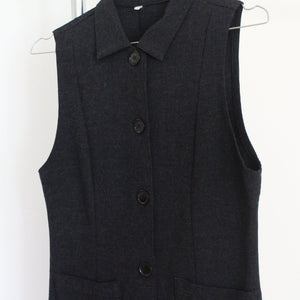 Vintage grey wool waistcoat, size S