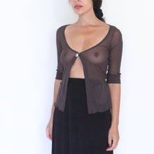 Load image into Gallery viewer, Vintage brown mesh top, size XS/S