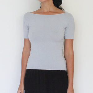 Vintage grey top with open back, size S
