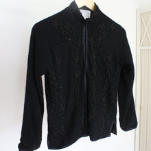 Load image into Gallery viewer, Vintage angora cardigan/jacket with strass details, size S