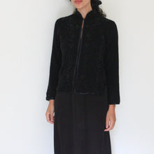 Load image into Gallery viewer, Vintage angora cardigan/jacket with strass details, size S