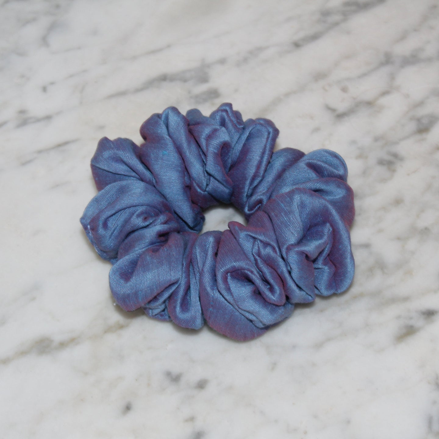 Scrunchie handmade by YV, made of blue/turquoise vintage textile (extra small)