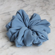 Load image into Gallery viewer, Pale blue scrunchie, handmade by YV, made of viscose (medium)