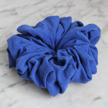 Load image into Gallery viewer, On hold - Bright blue scrunchie, handmade by YV, made of viscose (medium)