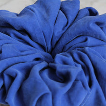 Load image into Gallery viewer, On hold - Bright blue scrunchie, handmade by YV, made of viscose (medium)