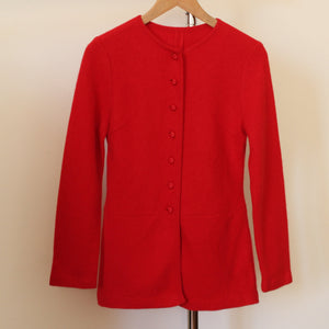 Vintage red wool cardigan, size S