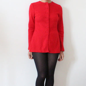Vintage red wool cardigan, size S