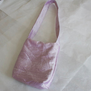 Bronwen Jones X YV silk lilac pouch bag