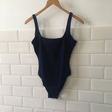 Load image into Gallery viewer, Vintage dark blue swimsuit, size L