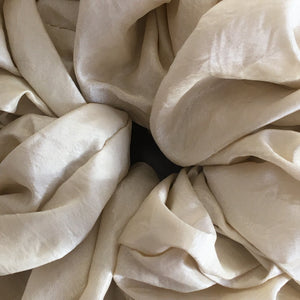 Creme taft silk scrunchie handmade by YV, size M