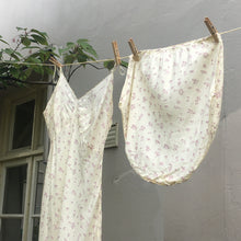 Load image into Gallery viewer, Vintage silk dress+panties floral set, size M/L