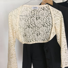 Load image into Gallery viewer, Vintage lace cropped cardigan