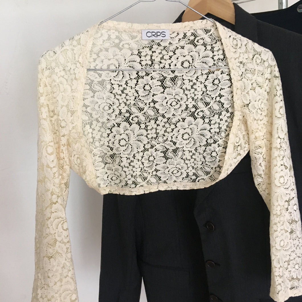 Vintage lace cropped cardigan
