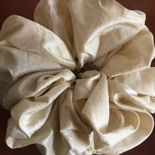 Load image into Gallery viewer, Creme taft silk scrunchie handmade by YV, size L
