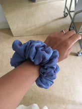 Load image into Gallery viewer, Blue scrunchie handmade by YV, size medium