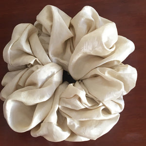 Creme taft silky  scrunchie handmade by YV, size M